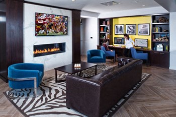 Lounge Area With Fireplace at Verde Pointe, Arlington, 22201 - Photo Gallery 22