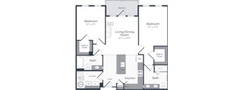 a floor plan of a living room and a dining room