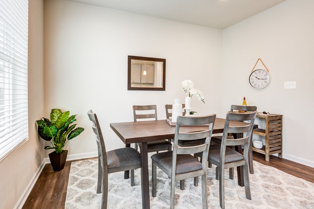 Dining Area with Table and Chairs at Refinery Row, Baltimore Maryland