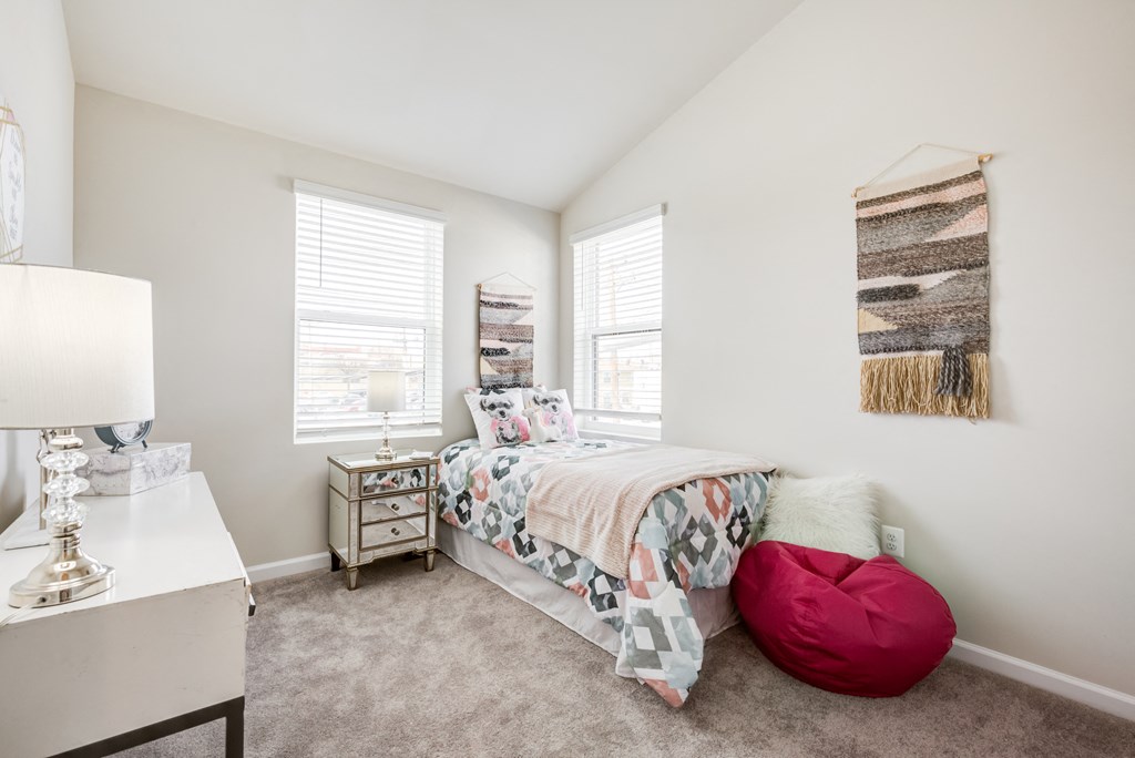 Bedroom with Single Bed at Refinery Row, Baltimore Maryland