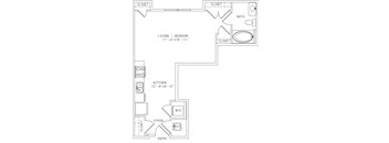 2-S1 0 Bed 1 Bath Floor Plan at Mira Upper Rock, Rockville