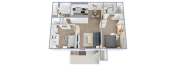 2 Bedroom Floor Plan at Riviera Park, Chandler Arizona
