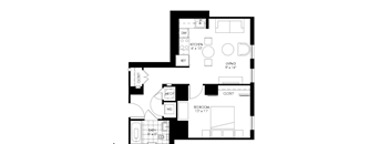 A black and white image of a floor plan for a house.