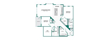 a floor plan of a bedroom apartment