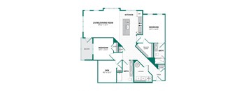 a floor plan of a bedroom apartment