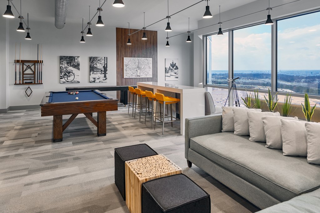 Observation Deck With Billiards, Bar & Lounge Area at The Oxford Apartments, Oxon Hill, 20745