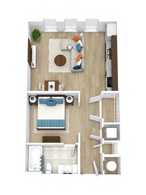 1 bed 1 bath Venetian Floor Plan at Ascend Apollo Apartments, Largo, MD