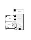 2 Bedroom 1 Bath Floor Plan 2 Bedroom 1 Bath Floor Plan at The Zenith, Baltimore, Maryland