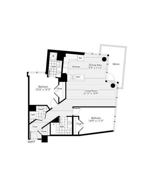 Floor Plan B01 at The Zenith, Baltimore, 21201