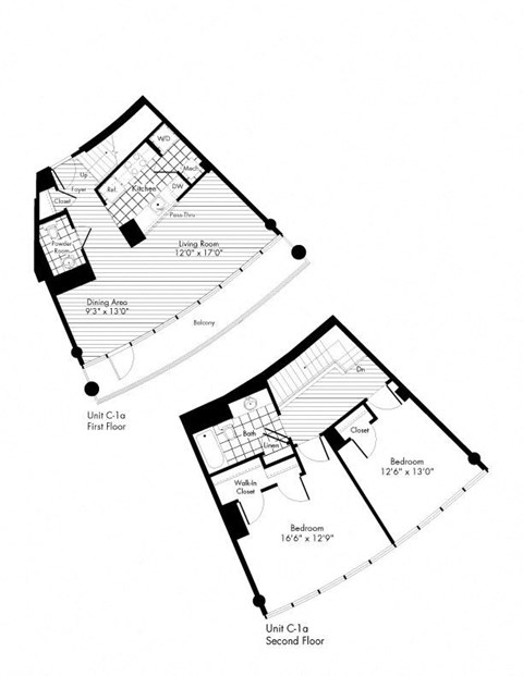 2 Bed 1.5 Bath Floor Plan at The Zenith, Baltimore, MD