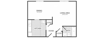 Studio 1 bath A at Earle Manor Apartments, Wheaton, MD