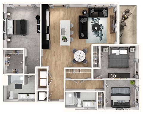A series of images showing different rooms of a house.