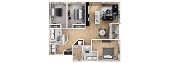 A series of images showing different room layouts.