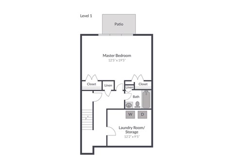 4 Bedroom 2.5 Bath Townhome Floor Plan at The Brook at Columbia, Columbia, MD