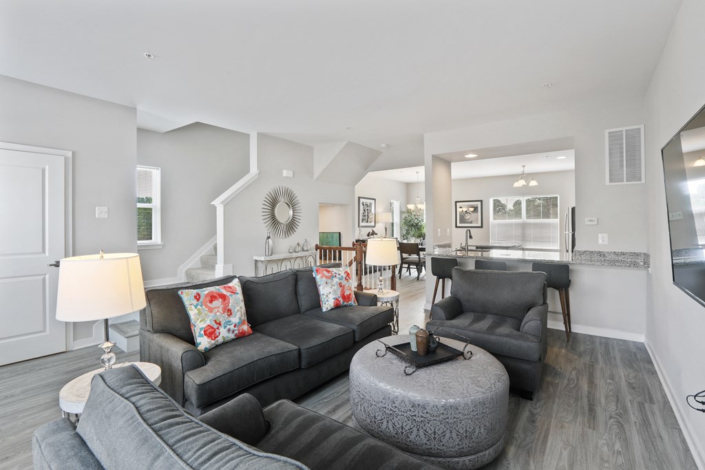 Newly Renovated Living Room at Townes at Pine Orchard, Ellicott City