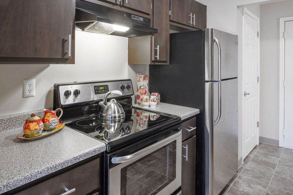 our apartments have a modern kitchen with stainless steel appliances