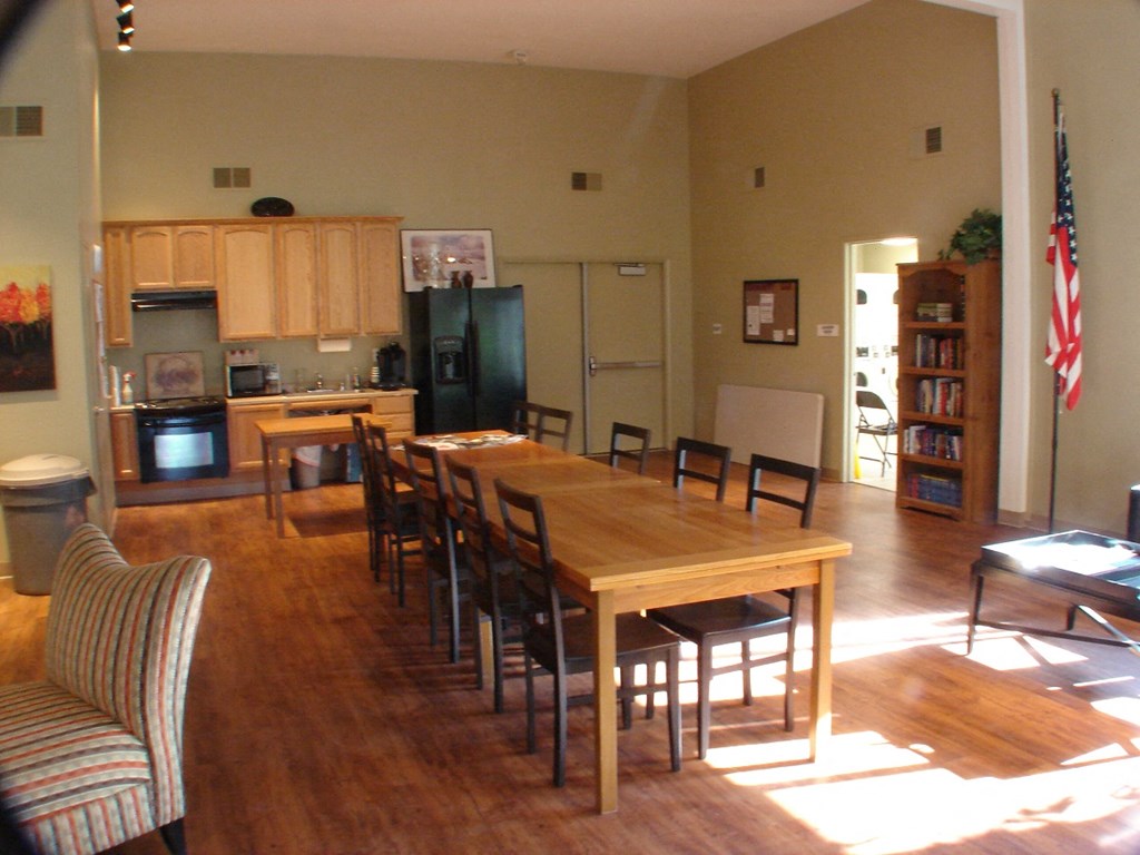 a view of the dining room and kitchen from the living room