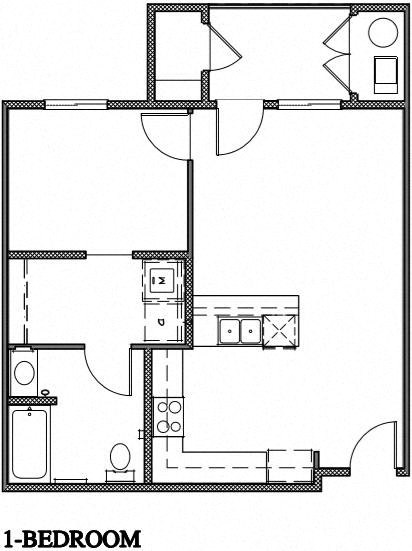 1 bedroom floorplan