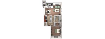 a floor plan of a studio apartment
