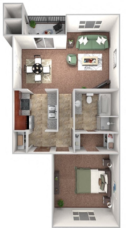 a floor plan of a studio apartment