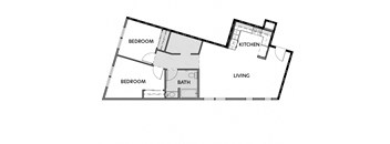 Beacon Villa 2 Bed 1 Bath Townhome 823-946SF