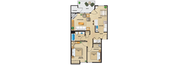 Granite 2 bed 1 bath 866 sf