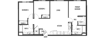a floor plan of a house with a bedroom and a living room
