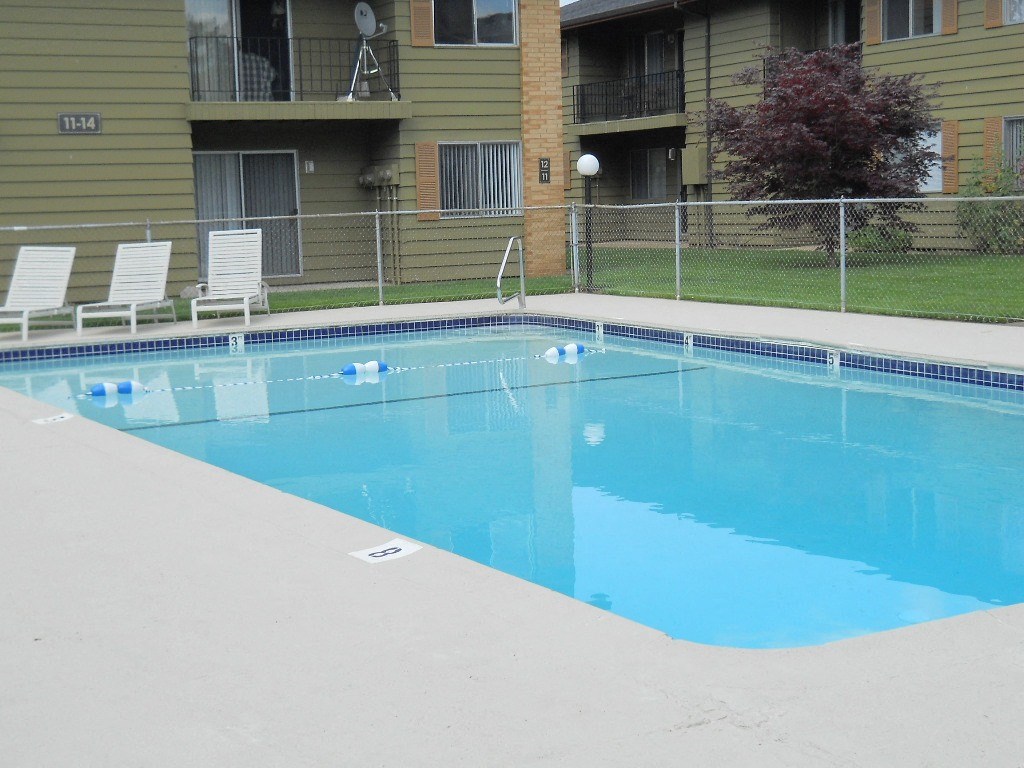 the pool is clean and ready for us to use