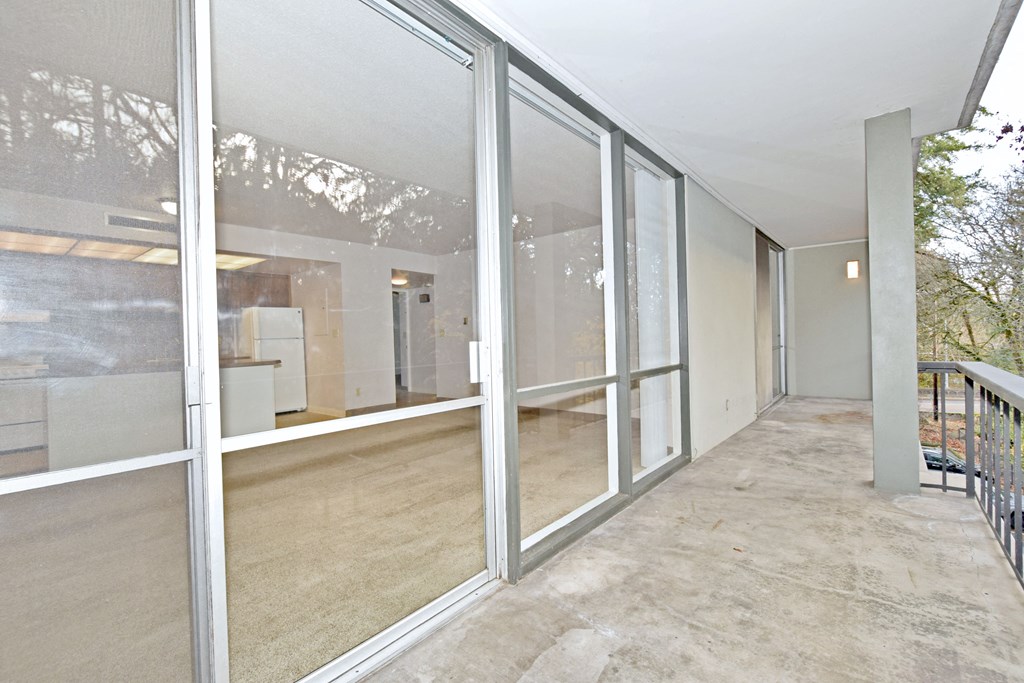 a large floor to ceiling wall of windows in a house