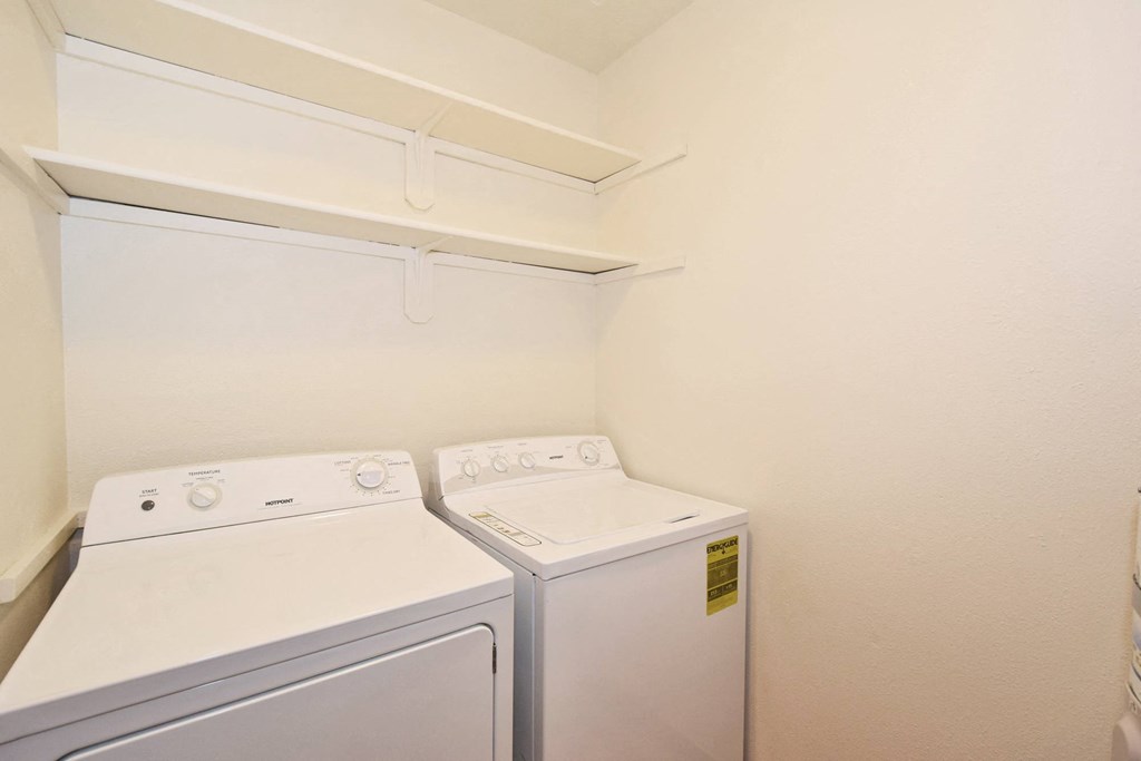 a washer and dryer in a laundry room