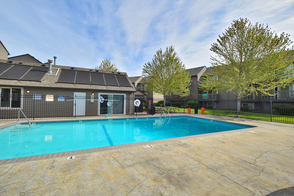the swimming pool at our apartments