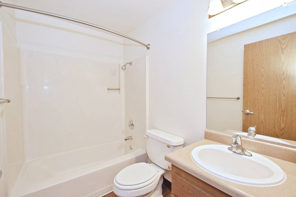 a bathroom with a sink toilet and bathtub