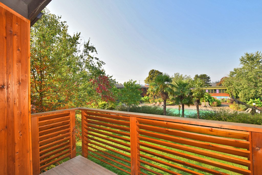 Fountain Park view of pool from patio