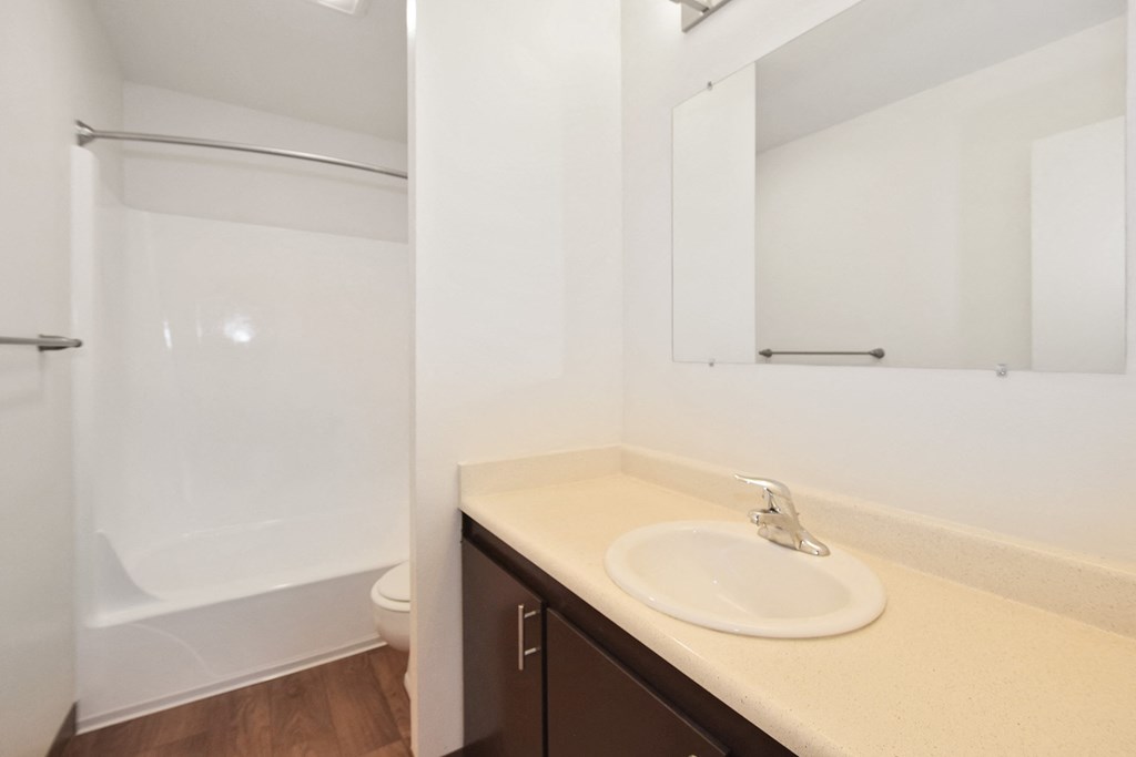 Timberwood Beaverton:  a bathroom with a sink toilet and shower