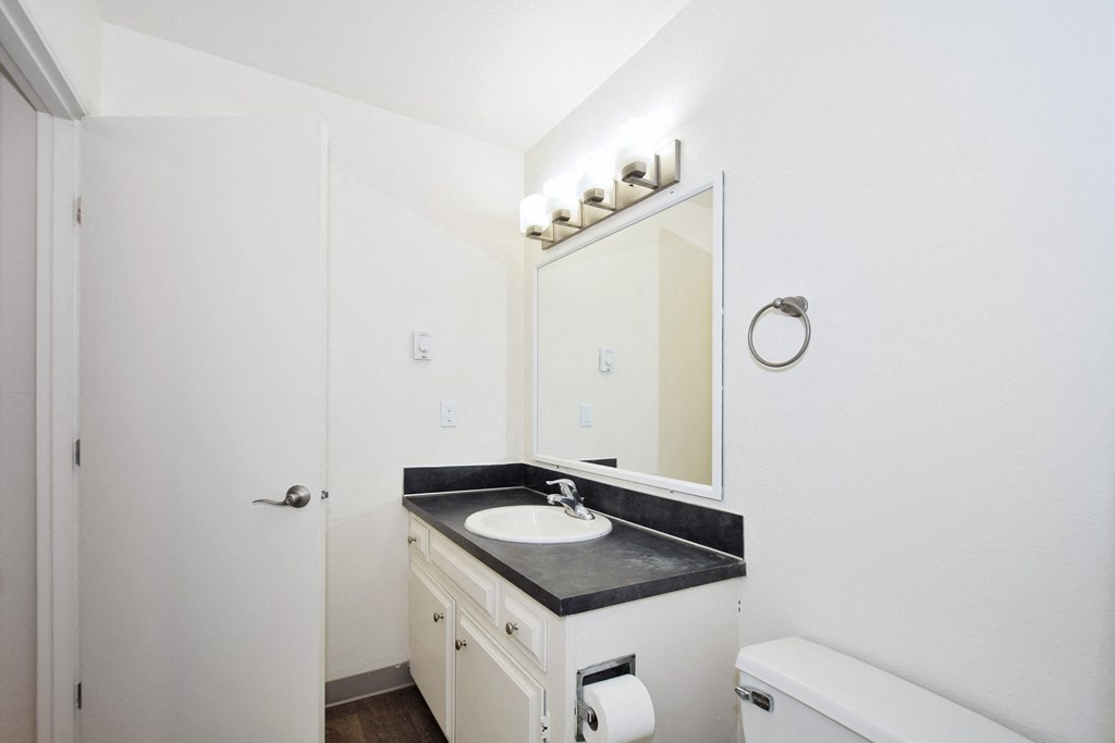 Menlo Manor:  bathroom with a sink and a mirror