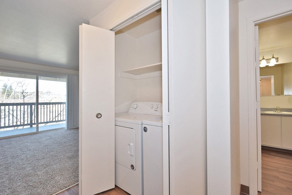 a room with a washer and dryer