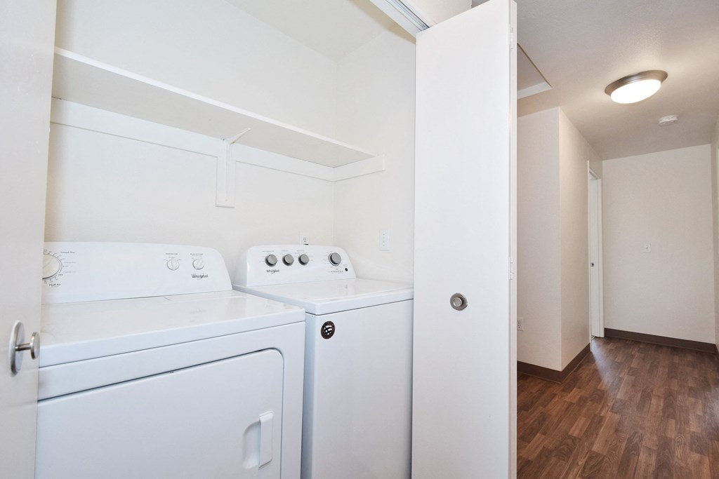 a washer and dryer in a laundry room