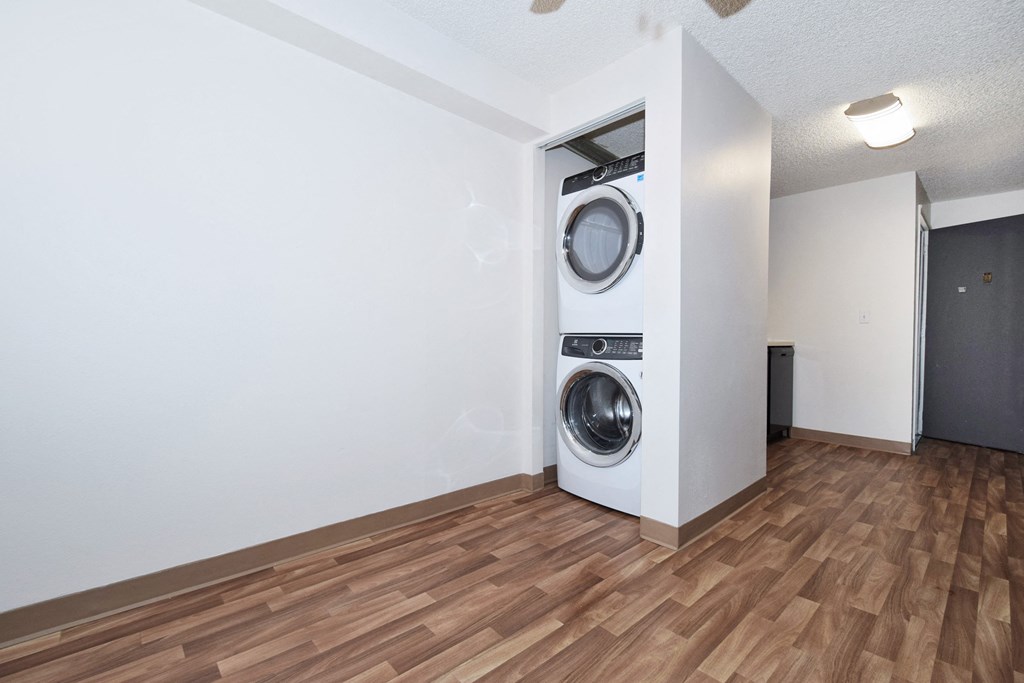 a washer and dryer in a laundry room