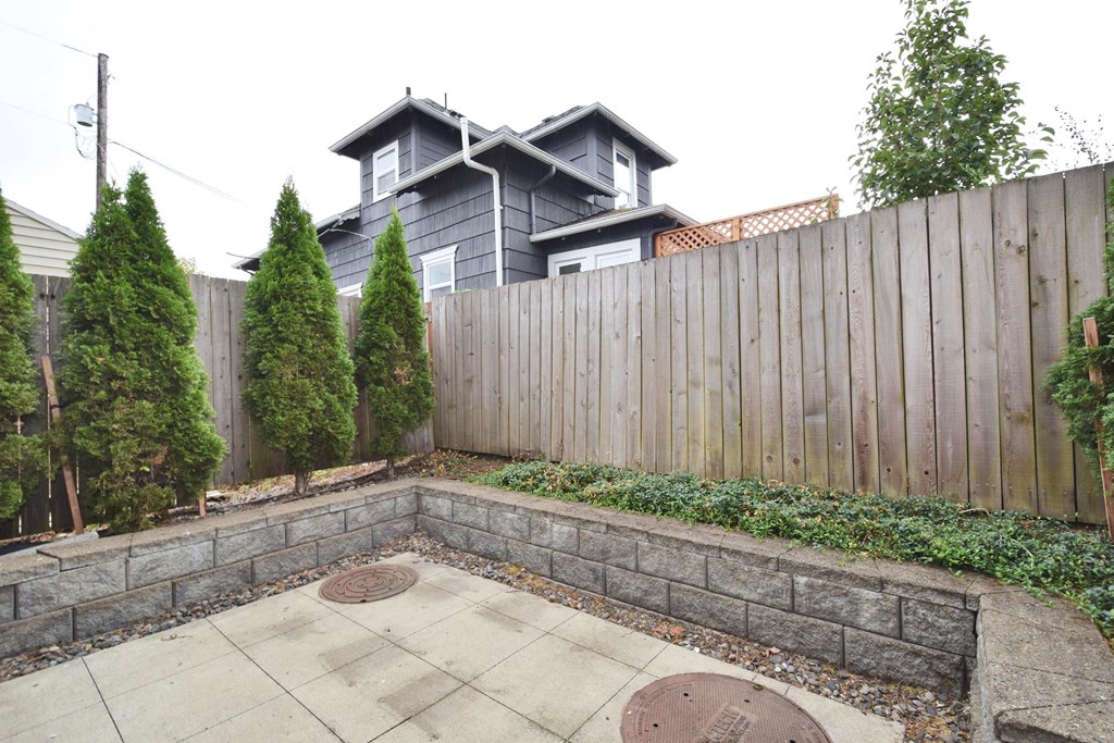 a view of the back of the house from the patio