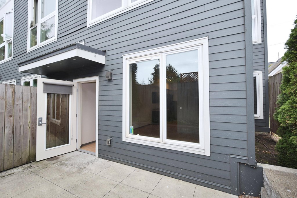 a large window on the side of a house