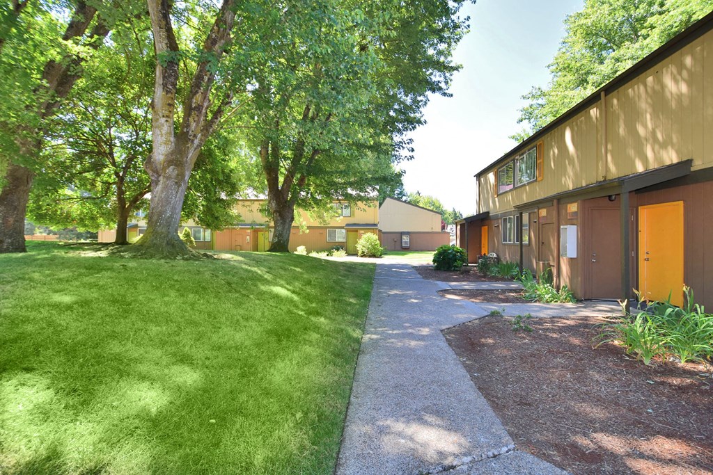 our apartments showcase a beautiful lawn