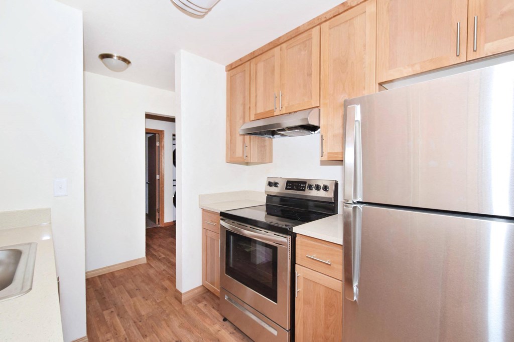 a kitchen in a 555 waverly unit