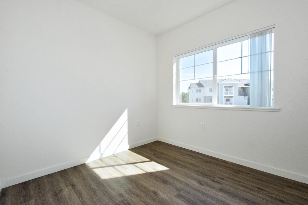 an empty room with a window