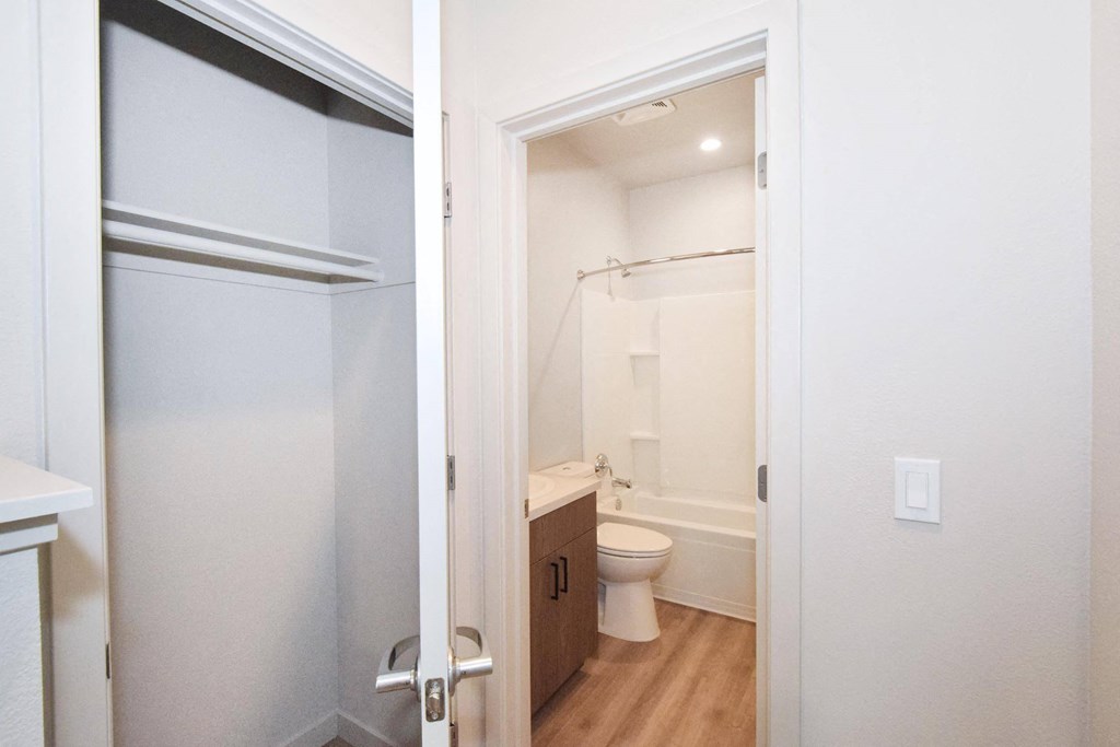 a bathroom with a toilet and a bathtub