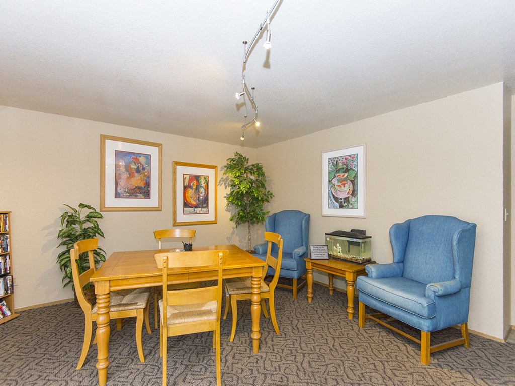 Willow Creek:  a living room with a wooden table and chairs
