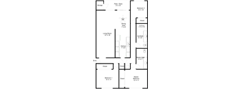 3 Bed 2 Bath 1000 SF