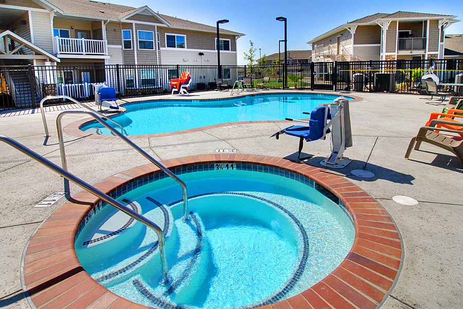 our apartments have a pool and hot tub in the community
