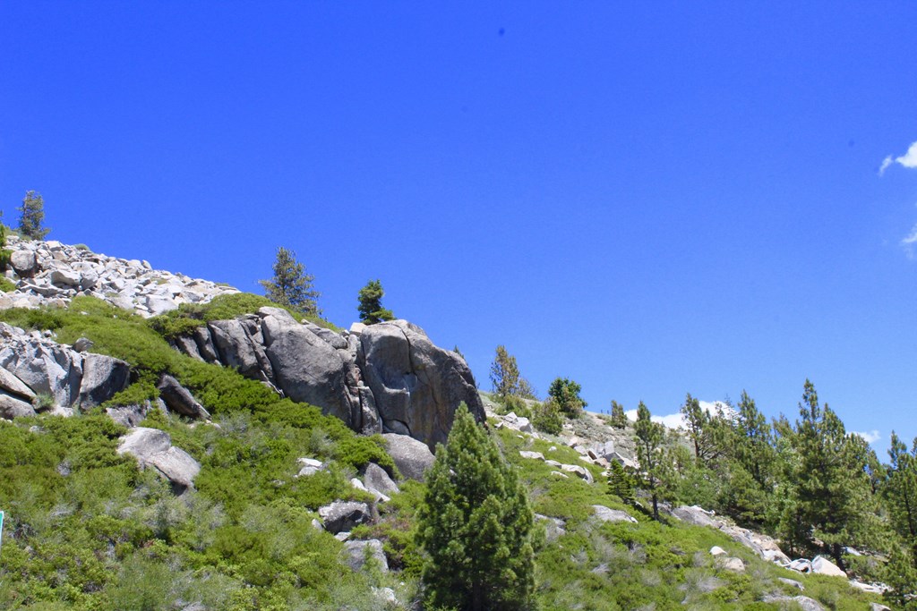 Truckee, view of rocky hillside