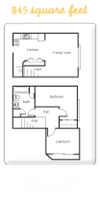 Two Bed One Bath Townhouse