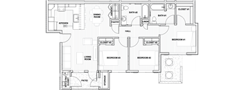 Orchard View 3 bed 2 bath 1012 SF